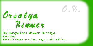 orsolya wimmer business card